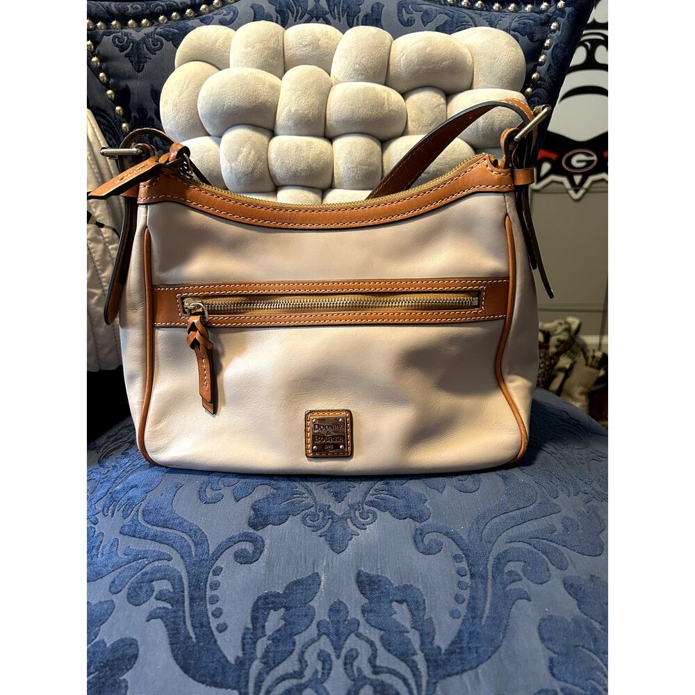 Dooney & Bourke Taupe and Brown Shoulder Bag